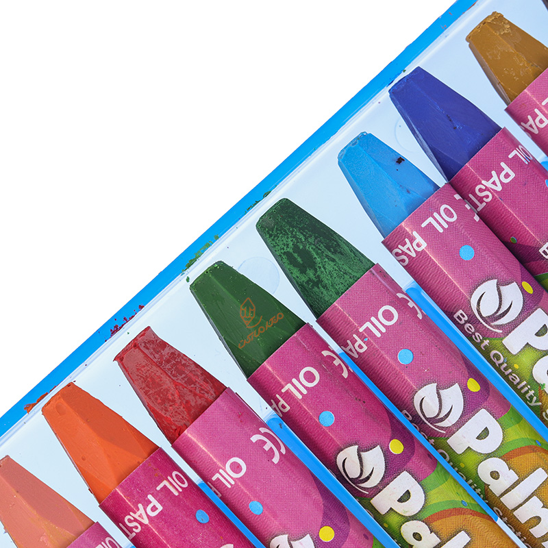 پاستل 12 رنگ جعبه طلقی آبی پالمو PALMO (1)