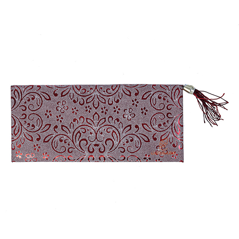 پاکت پول اکلیلی منگوله دار طرح گل قرمز (3)