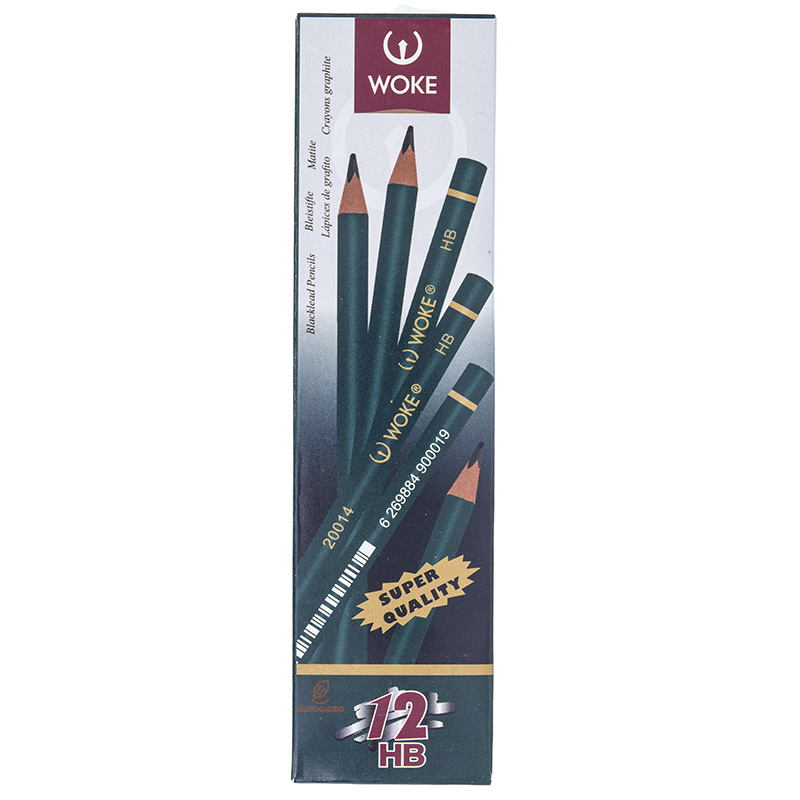 مداد مشکی 12 عددی بدنه سبز ووک WOKE
