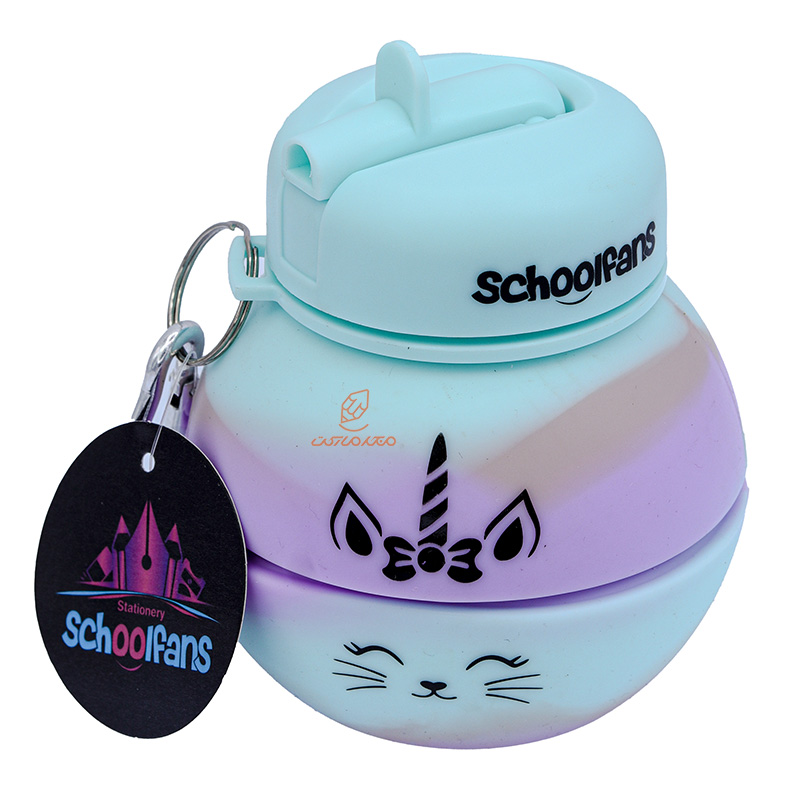 قمقمه تاشو سیلیکونی طرح یونی کورن کد 9317 SCHOOLFANS