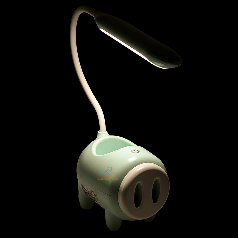 چراغ مطالعه رومیزی طرح خوک فیروزه ای TGX788 (5)