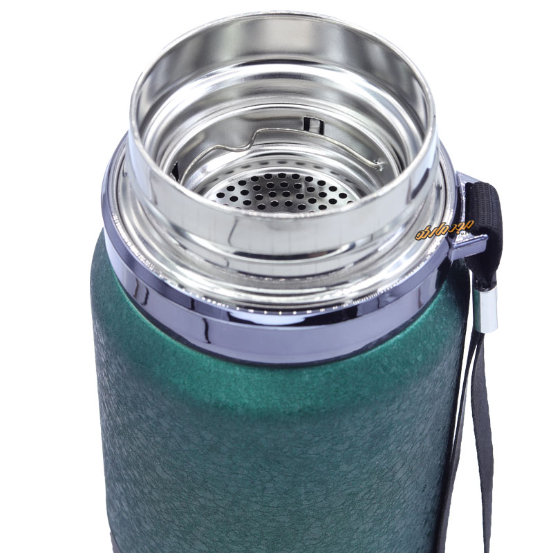 فلاسک طرح چرم سبز DIWANGXIN SUS 304 (1)