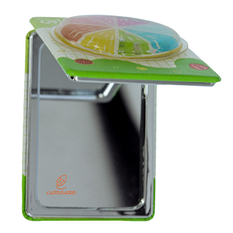 آینه مستطیلی جیبی (آرایشی) فانتزی طرح برجسته پرتقال 065 (4)