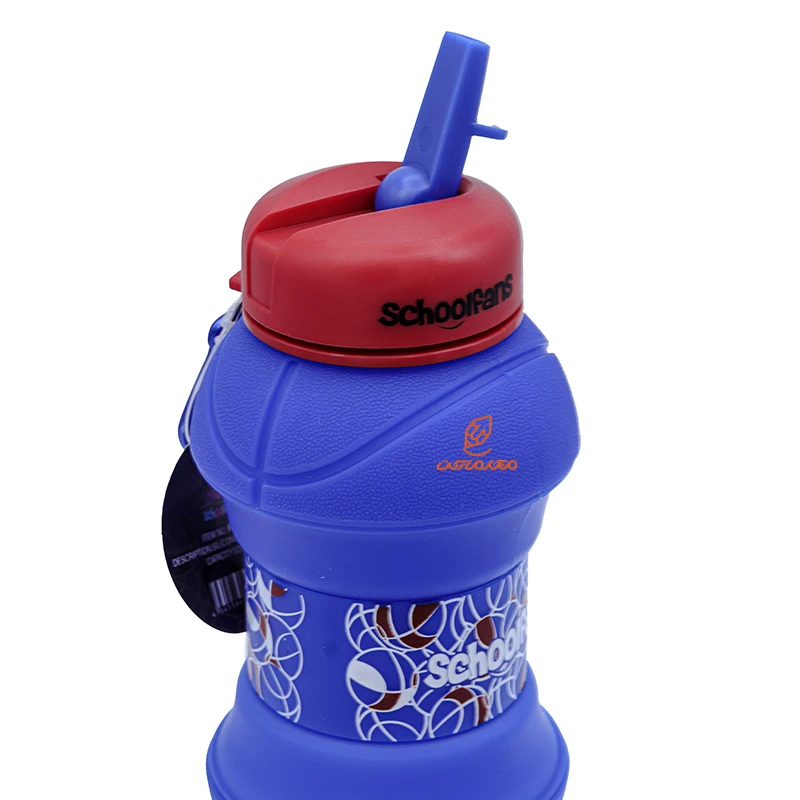 قمقمه تاشو سیلیکونی طرح بسکتبال آبی کد 9319 SCHOOLFANS (5)