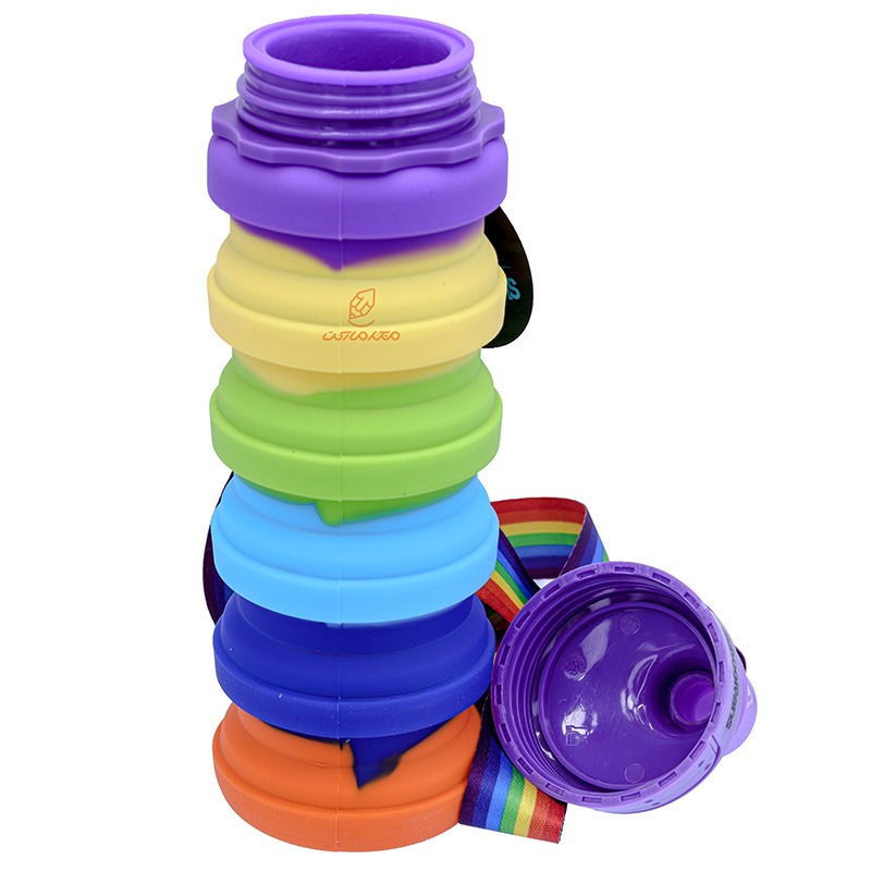 قمقمه سیلیکونی آکاردئونی بنفش کد 9321 SCHOOLFANS (6)