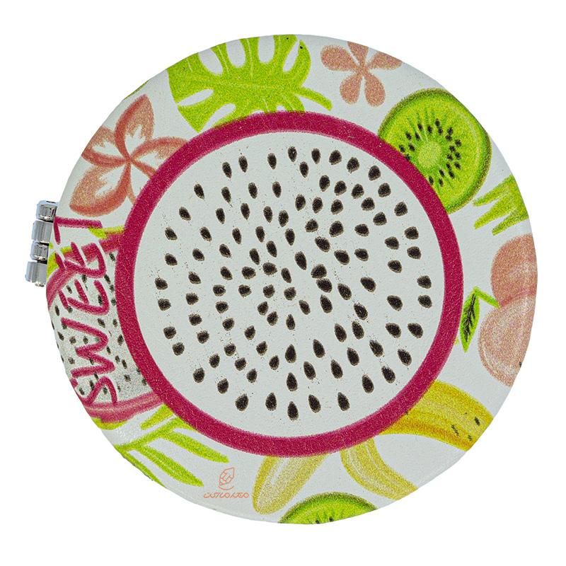 آینه گرد جیبی (آرایشی) فانتزی طرح برجسته دراگون 055 (2)