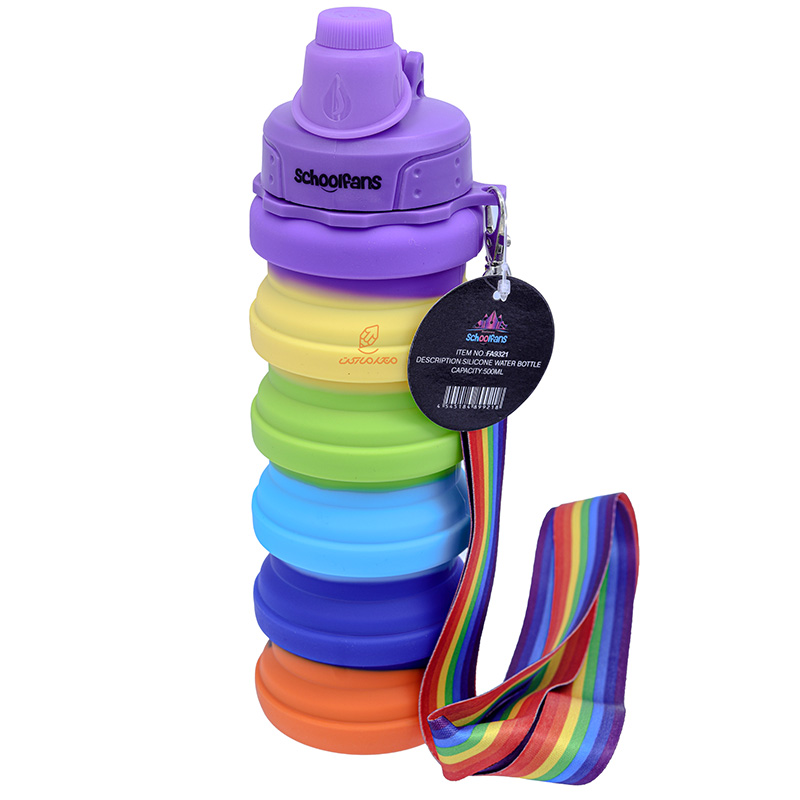 قمقمه سیلیکونی آکاردئونی بنفش کد 9321 SCHOOLFANS