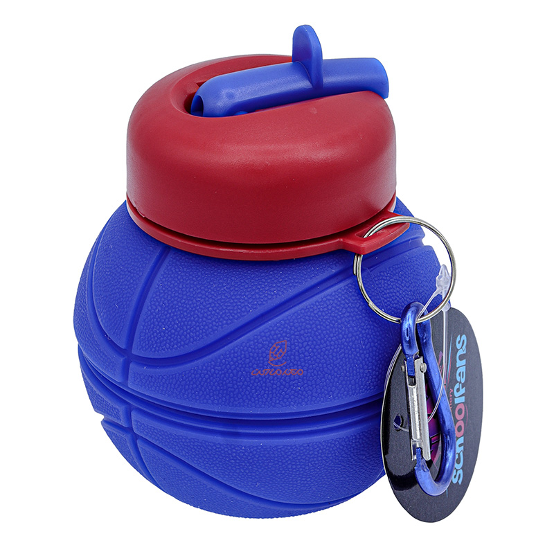 قمقمه تاشو سیلیکونی طرح بسکتبال آبی کد 9319 SCHOOLFANS (4)