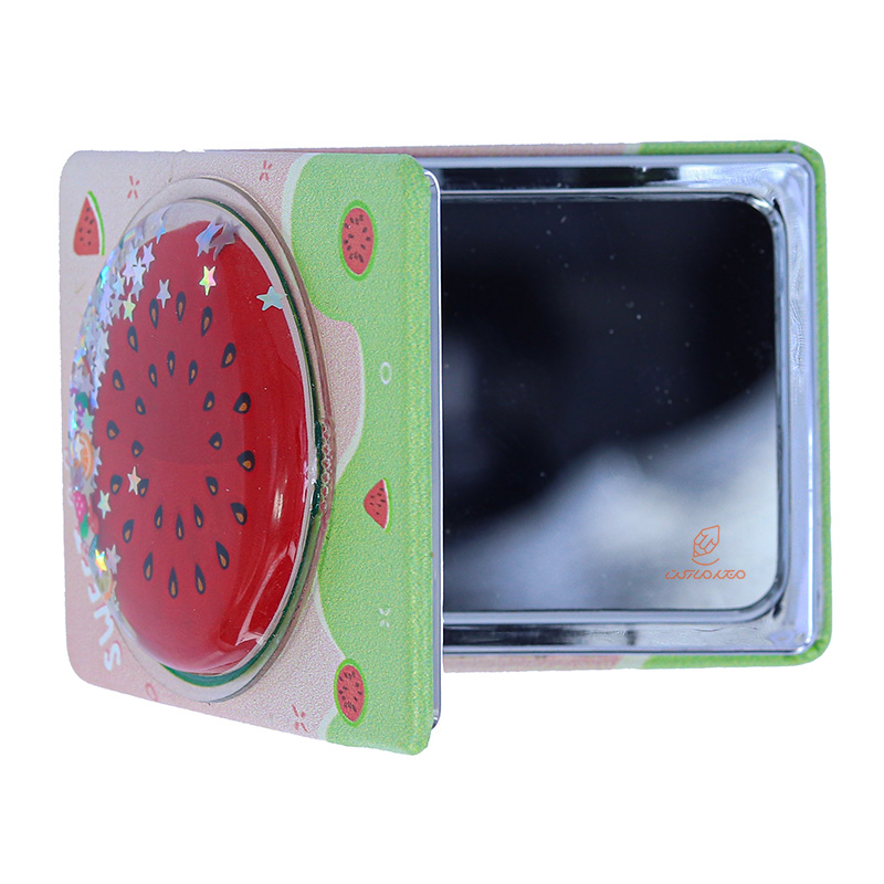 آینه مستطیلی جیبی (آرایشی) فانتزی طرح برجسته هندوانه قرمز 065 (3)