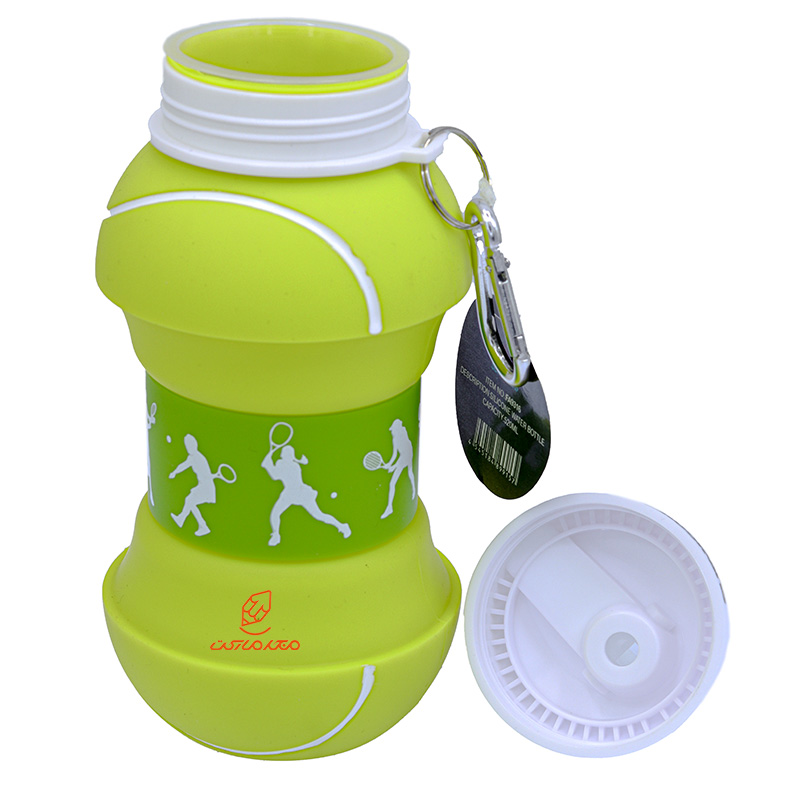 قمقمه تاشو سیلیکونی طرح بسکتبال زرد کد 9316 SCHOOLFANS (6)