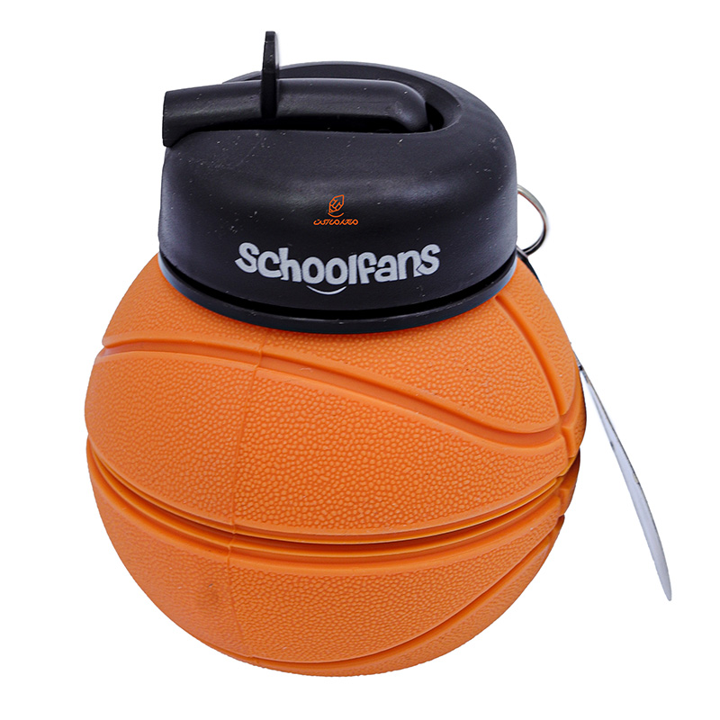 قمقمه تاشو سیلیکونی طرح بسکتبال نارنجی کد 9318 SCHOOLFANS