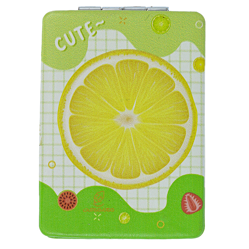 آینه مستطیلی جیبی (آرایشی) فانتزی طرح برجسته پرتقال 065 (2)