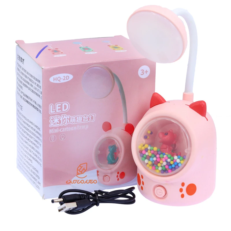چراغ مطالعه رومیزی HQ2D گلبهی طرح گربه (1)
