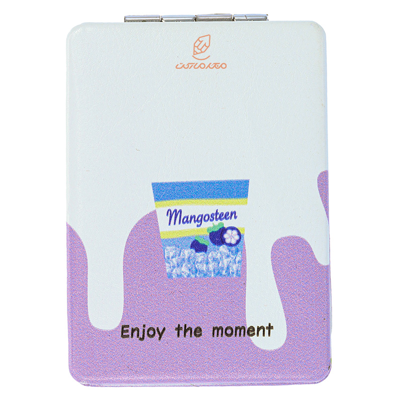 آینه مستطیلی جیبی (آرایشی) فانتزی طرح برجسته بستنی بنفش 095 (2)