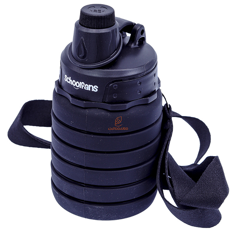 قمقمه سیلیکونی آکاردئونی مشکی کد 9320 SCHOOLFANS