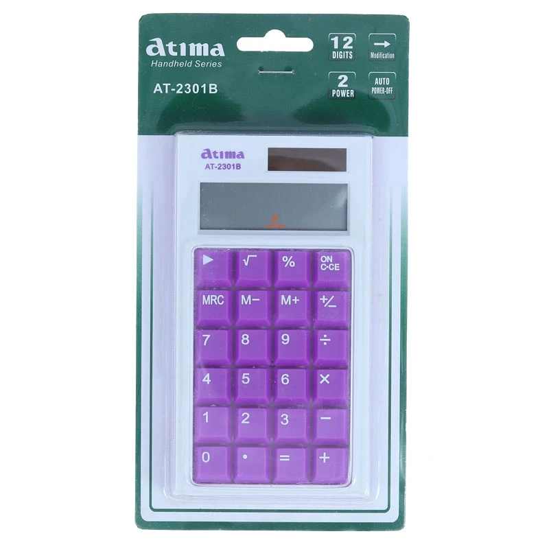 ماشین حساب رومیزی بنفش 12 رقمی مدل AT-2301B آتیما ATIMA (2)