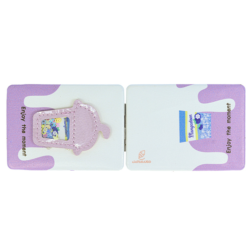 آینه مستطیلی جیبی (آرایشی) فانتزی طرح برجسته بستنی بنفش 095 (3)