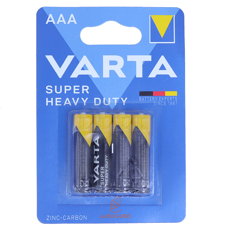 باتری نیم قلمی سوپر لایف 4 عددی وارتا SUPER HEAVY DUTY