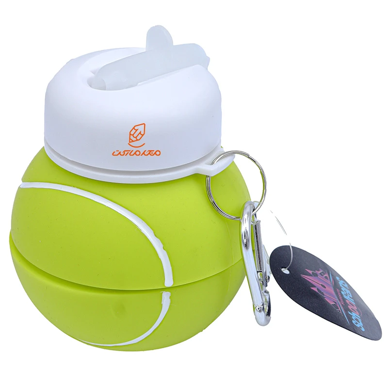 قمقمه تاشو سیلیکونی طرح بسکتبال زرد کد 9316 SCHOOLFANS (5)