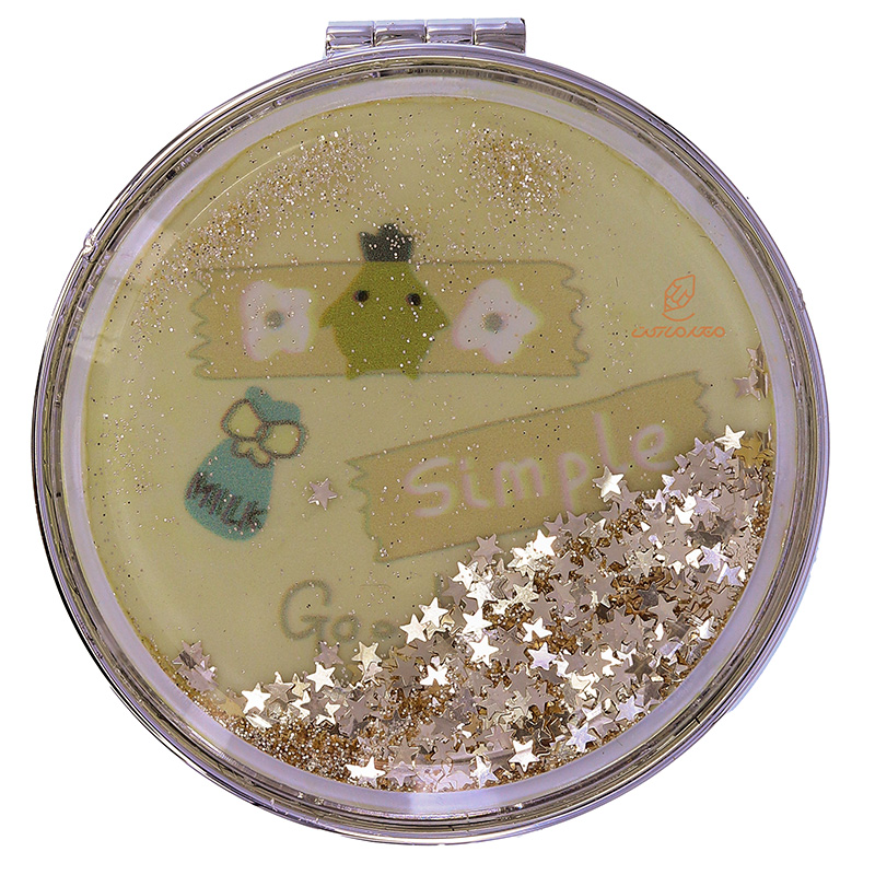 آینه گرد جیبی (آرایشی) فانتزی آکواریومی طرح simple