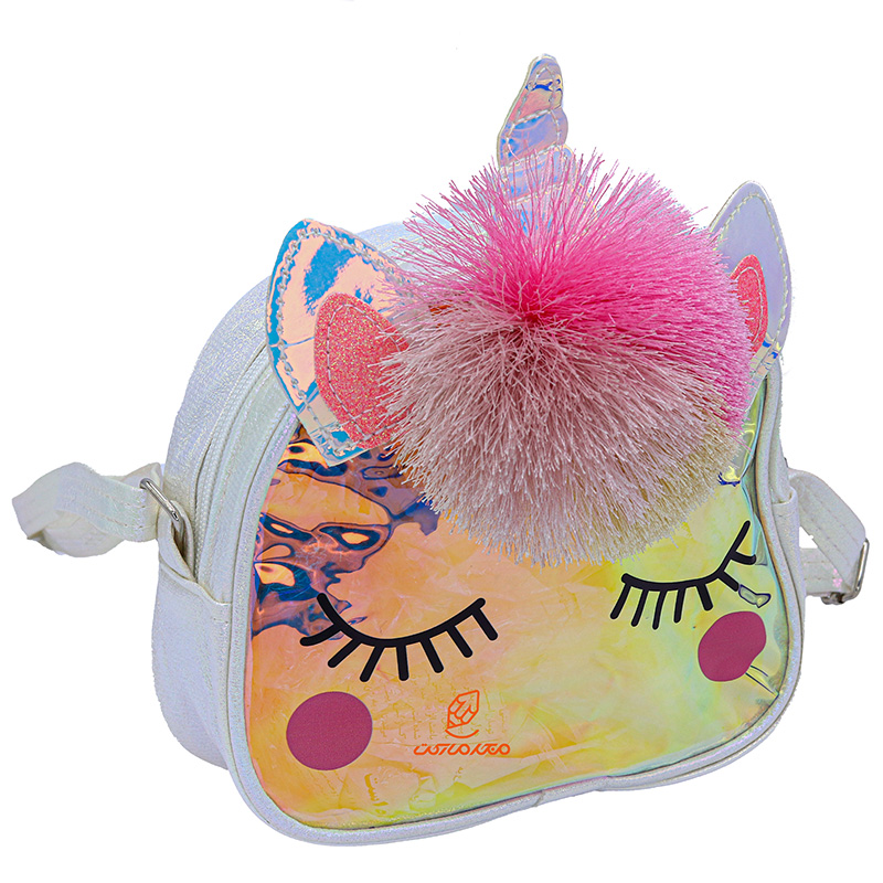 کیف فانتزی طرح یونی کورن شفاف کرم