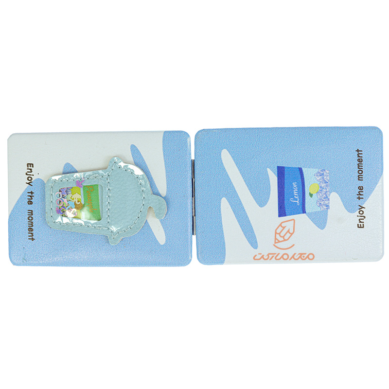آینه مستطیلی جیبی (آرایشی) فانتزی طرح برجسته بستنی آبی 095 (3)
