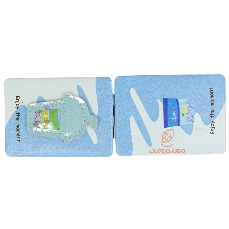 آینه مستطیلی جیبی (آرایشی) فانتزی طرح برجسته بستنی آبی 095 (3)