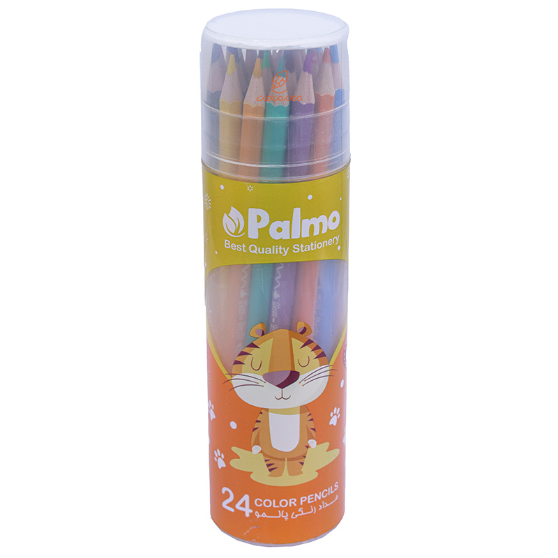 مداد رنگی 24 رنگ لوله ای طرح ببر پالمو PALMO