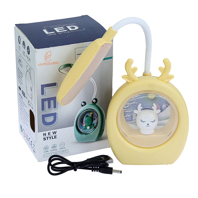 چراغ مطالعه رومیزی HK33222 زرد طرح گوزن (1)