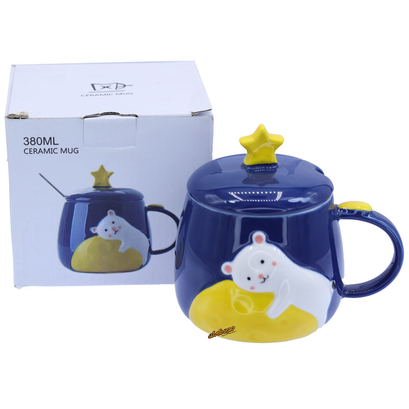 ماگ فانتزی سرمه ای طرح خرس برجسته (3)