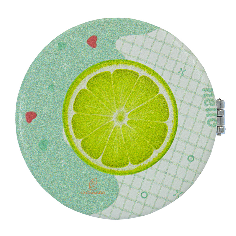 آینه گرد جیبی (آرایشی) فانتزی طرح برجسته لیمو 055 (2)