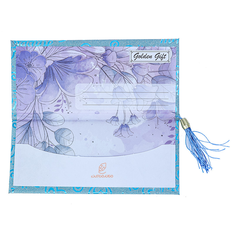 پاکت پول اکلیلی منگوله دار طرح قلب آبی (1)