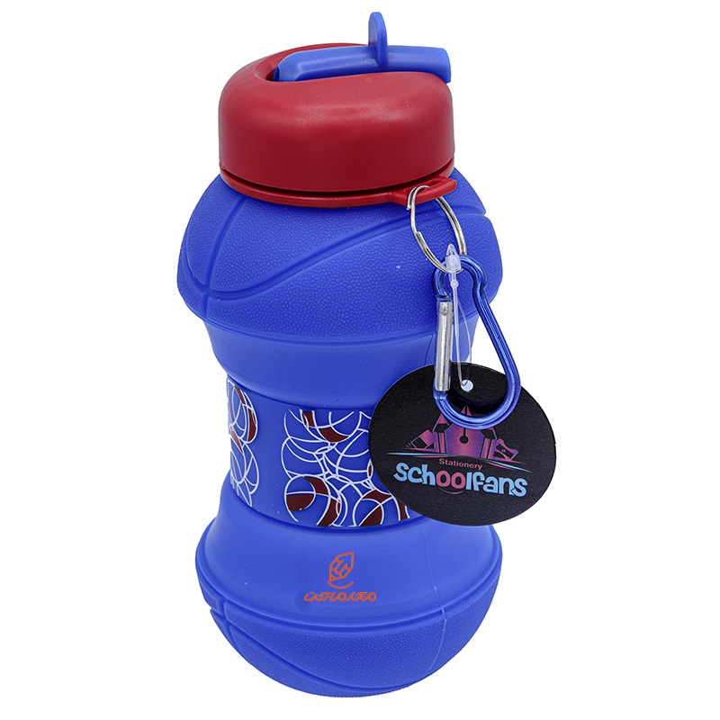 قمقمه تاشو سیلیکونی طرح بسکتبال آبی کد 9319 SCHOOLFANS (2)