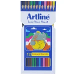 مداد رنگی 12 رنگ جعبه مقوایی طرح فیل آرت لاین ARTLINE