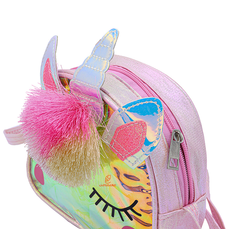 کیف فانتزی طرح یونی کورن شفاف صورتی (1)