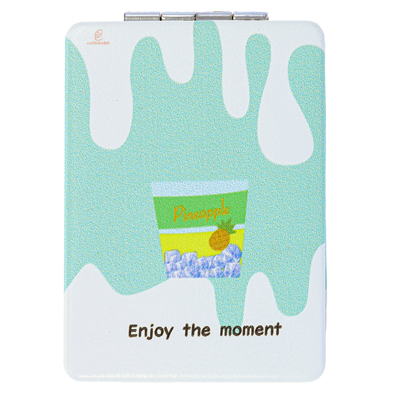 آینه مستطیلی جیبی (آرایشی) فانتزی طرح برجسته بستنی سبز 095 (2)