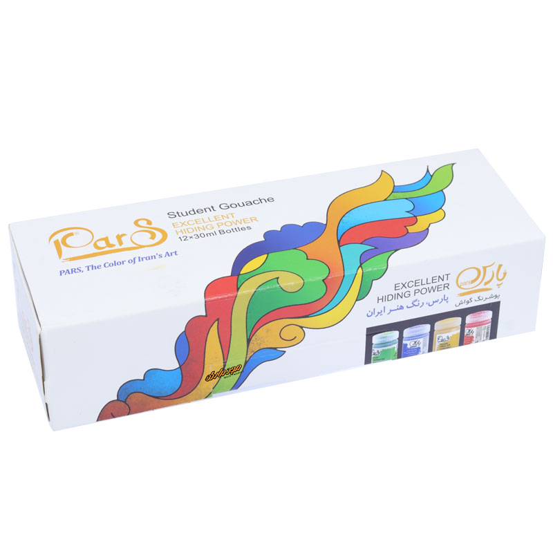 گواش 11 رنگ 12 عددی جعبه سفید پارس