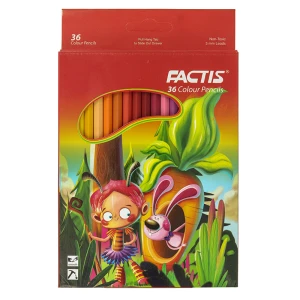 مداد رنگی 36 رنگ جعبه مقوایی طرح دختر جنگلی فکتیس FACTIS