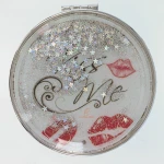 آینه گرد جیبی (آرایشی) فانتزی آکواریومی طرح kiss me (2)