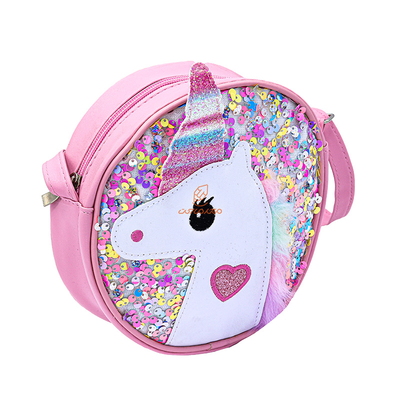 کیف یونی کورن پولک دار صورتی