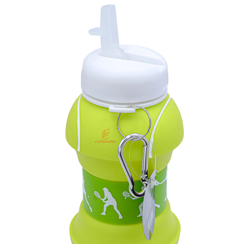 قمقمه تاشو سیلیکونی طرح بسکتبال زرد کد 9316 SCHOOLFANS (3)