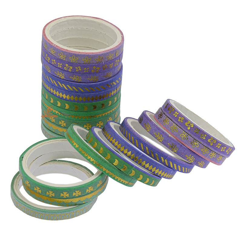 چسب نواری طرحدار 2209 سبز و بنفش واشی (1)