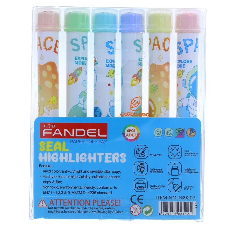 ماژیک علامت گذار استامپی بسته 6 عددی طرح فضانورد 9207 فاندل FANDEL (3)