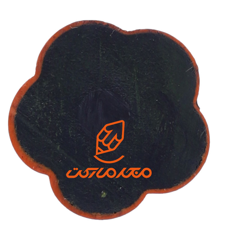 مداد مشکی طرح گل بدنه نارنجی اسکول فنس SCHOOLFANS (3)