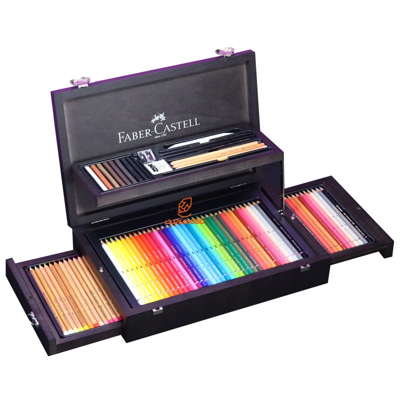 ست هنری و گرافیکی 125 تکه جعبه چوبی فابر کاستل FABERCASTELL