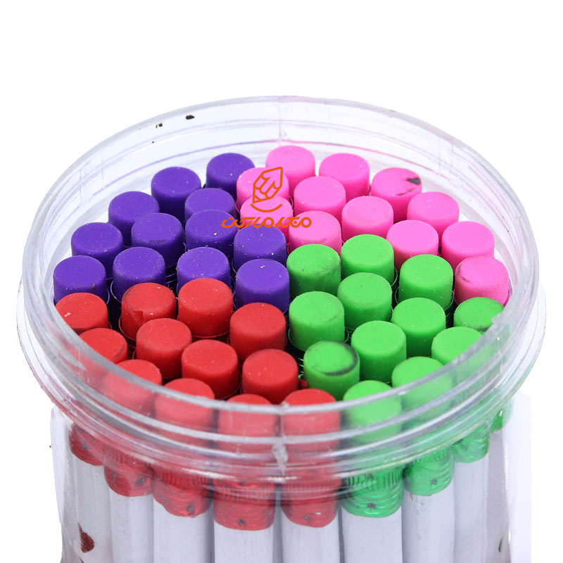 مداد مشکی 3 گوش بدنه سفید طرح قلب رنگی ام کیو (3)