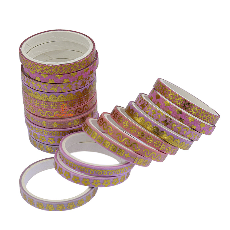 چسب نواری طرحدار 2209 صورتی و یاسی واشی (1)