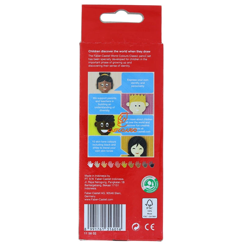 مداد رنگی 10 رنگی (رنگ پوست) جعبه مقوایی فابر کاستل (4)