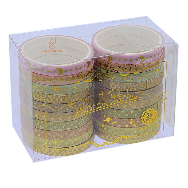 چسب نواری طرحدار 2209 زرد و طلایی واشی