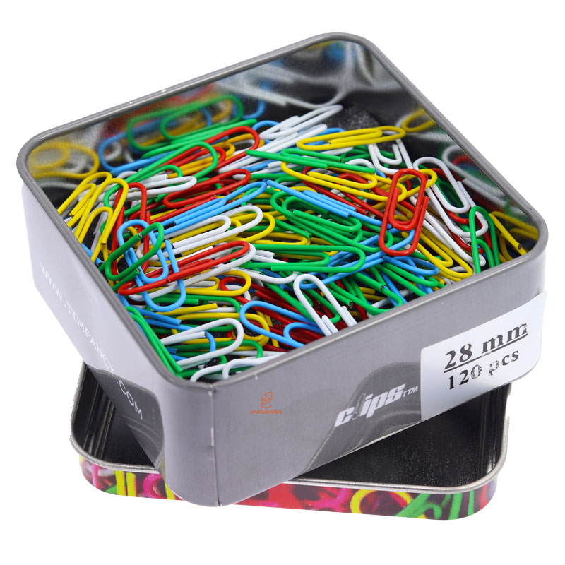 کلیپس رنگی 28mm جعبه فلزی clips